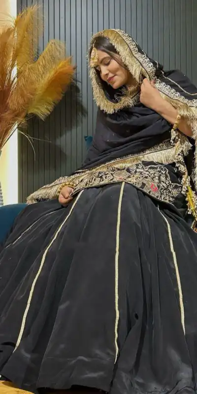 Black Natural Crep Silk Bead Lace Work Salwar Suit | Jump Suits, Salwar suit, Casual Suits, Creative suits, Designer Suits, Palazzo Suits, Party Wear Suits, Patiala Suits, Straight Suits