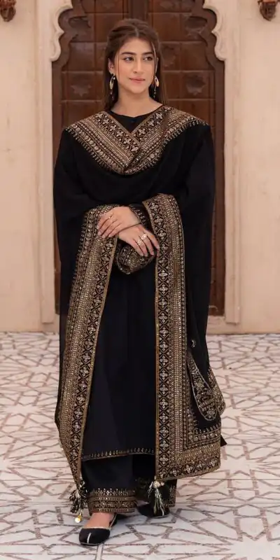 Black Natural Crep Silk With Embroider Salwar Suit | Jump Suits, Salwar suit, Casual Suits, Creative suits, Designer Suits, Palazzo Suits, Party Wear Suits, Patiala Suits, Straight Suits