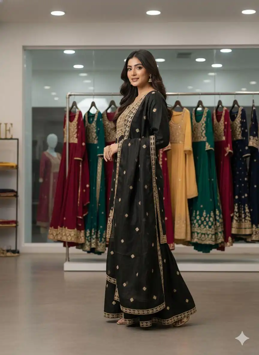 Black Organza Sequence Work Salwar Suit | Jump Suits, Salwar suit, Casual Suits, Creative suits, Designer Suits, Palazzo Suits, Party Wear Suits, Patiala Suits, Straight Suits