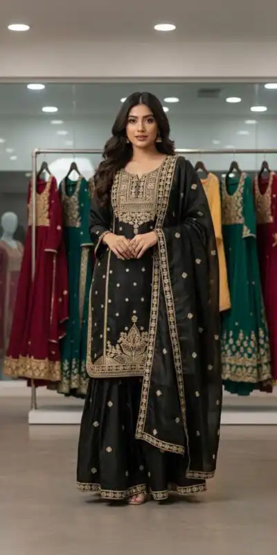 Black Organza Sequence Work Salwar Suit | Jump Suits, Salwar suit, Casual Suits, Creative suits, Designer Suits, Palazzo Suits, Party Wear Suits, Patiala Suits, Straight Suits
