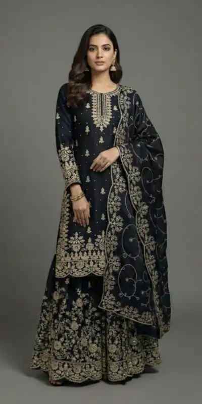 Black Organza Silk Embroidery Lace Work Salwar Suit | Jump Suits, Salwar suit, Casual Suits, Creative suits, Designer Suits, Palazzo Suits, Party Wear Suits, Patiala Suits, Straight Suits