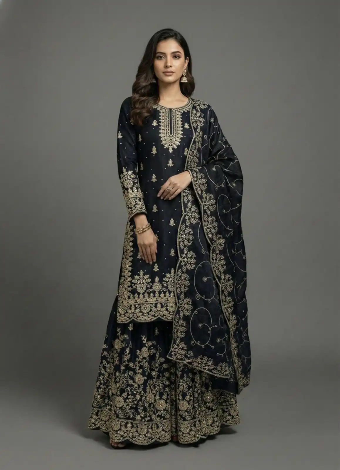 Black Organza Silk Embroidery Lace Work Salwar Suit | Jump Suits, Salwar suit, Casual Suits, Creative suits, Designer Suits, Palazzo Suits, Party Wear Suits, Patiala Suits, Straight Suits