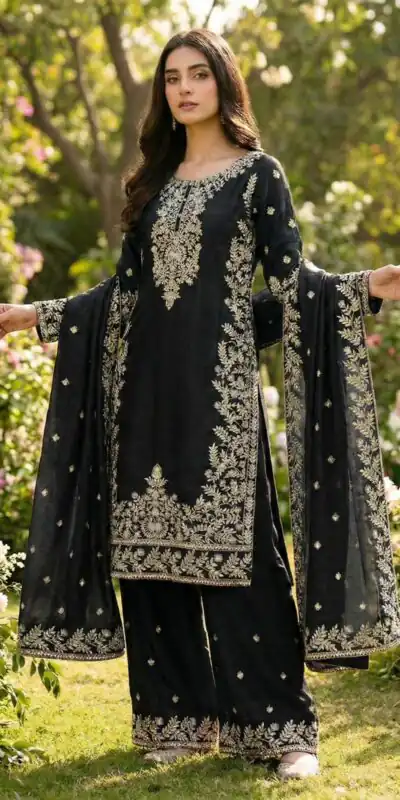 Black Organza Silk With Sequence Work Salwar Suit | Jump Suits, Salwar suit, Casual Suits, Creative suits, Designer Suits, Palazzo Suits, Party Wear Suits, Patiala Suits, Straight Suits