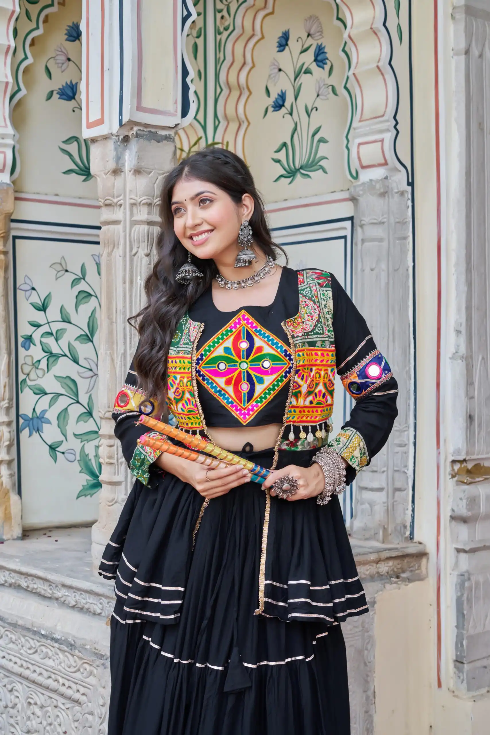 Black Pure Cotton Mirror Gamthi Work Lehenga Choli | Lehenga, Bollywood Lehenga, Creative Lehenga, Designer Lehenga, Embroidered Lehenga, Party Wear Lehenga