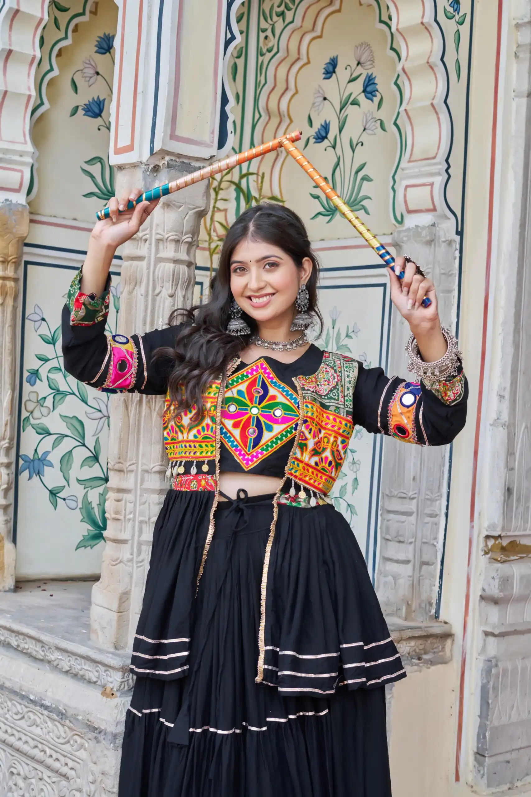 Black Pure Cotton Mirror Gamthi Work Lehenga Choli | Lehenga, Bollywood Lehenga, Creative Lehenga, Designer Lehenga, Embroidered Lehenga, Party Wear Lehenga