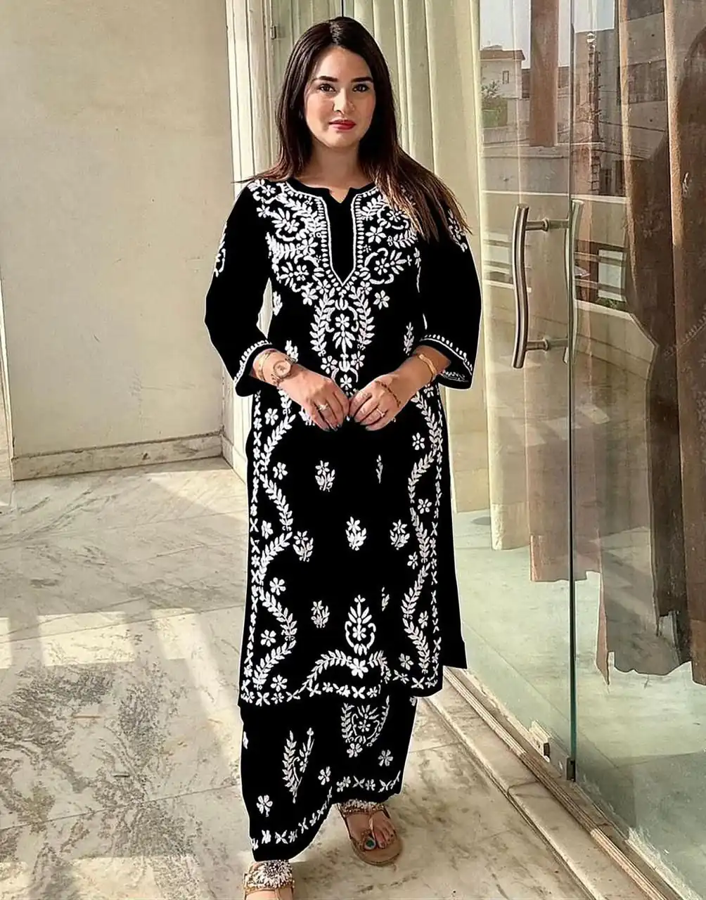 Black Rayon Wid Lakhnavi  Style Work Kurti | Kurti, Bollywood Kurti, Creative Kurtis, Designer Kurti, Party Wear Kurti, Selfie Kurti
