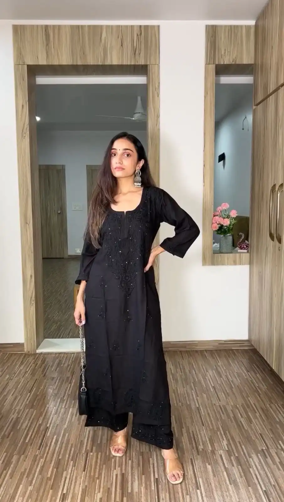 Black Reyon Embroidery Work Salwar Suit | Jump Suits, Salwar suit, Casual Suits, Creative suits, Designer Suits, Palazzo Suits, Party Wear Suits, Patiala Suits, Straight Suits