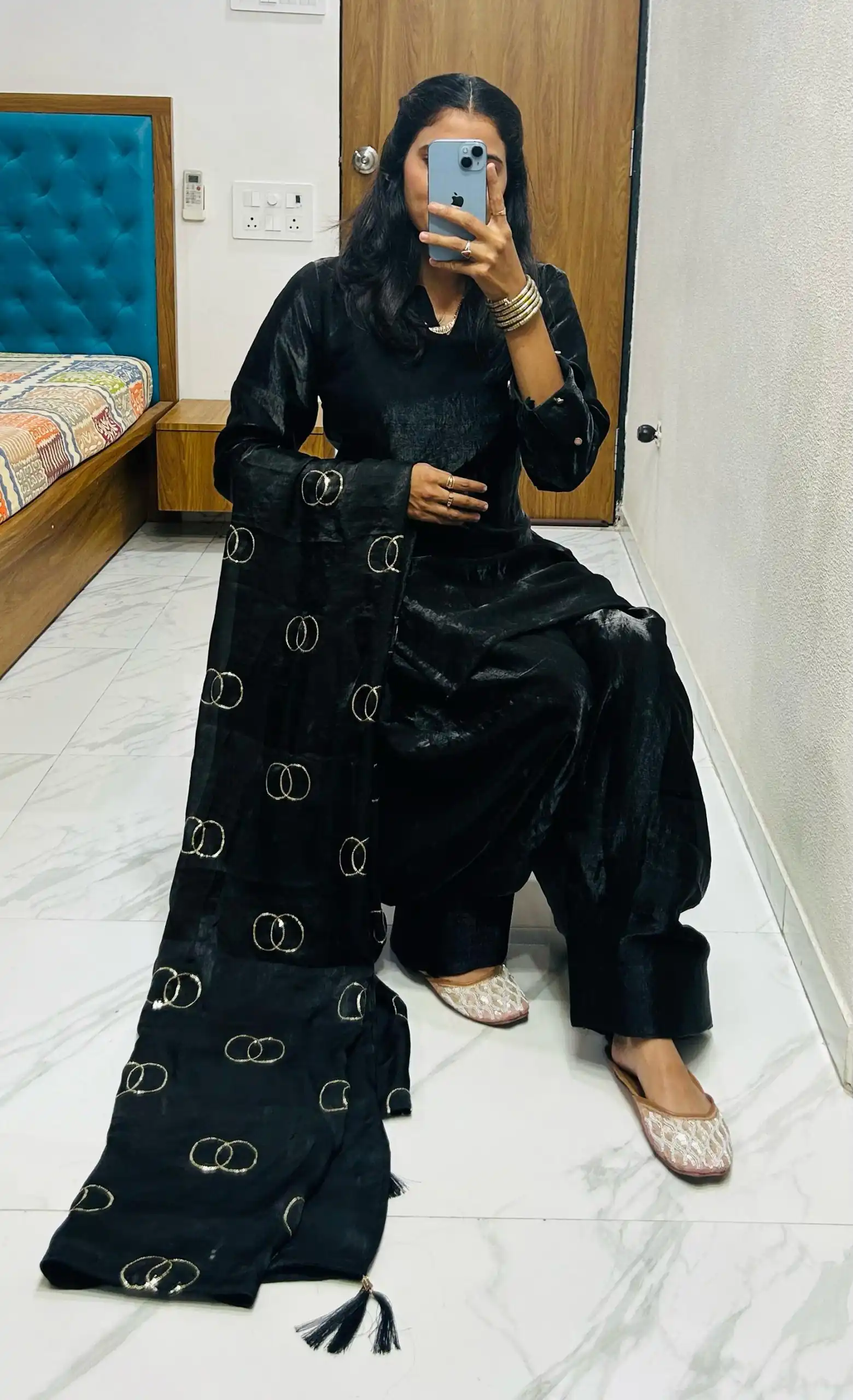 Black Silk Salwar Suit | Jump Suits, Salwar suit, Casual Suits, Creative suits, Designer Suits, Palazzo Suits, Party Wear Suits, Patiala Suits, Straight Suits