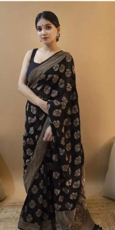 Black Soft Silk Jacquard All Over Saree | Sarees, Bollywood Sarees, Creative Sarees, Designer Sarees, Embroidered Sarees, Ethnic Saree, Modern Digital sarees, Party Wear Sarees