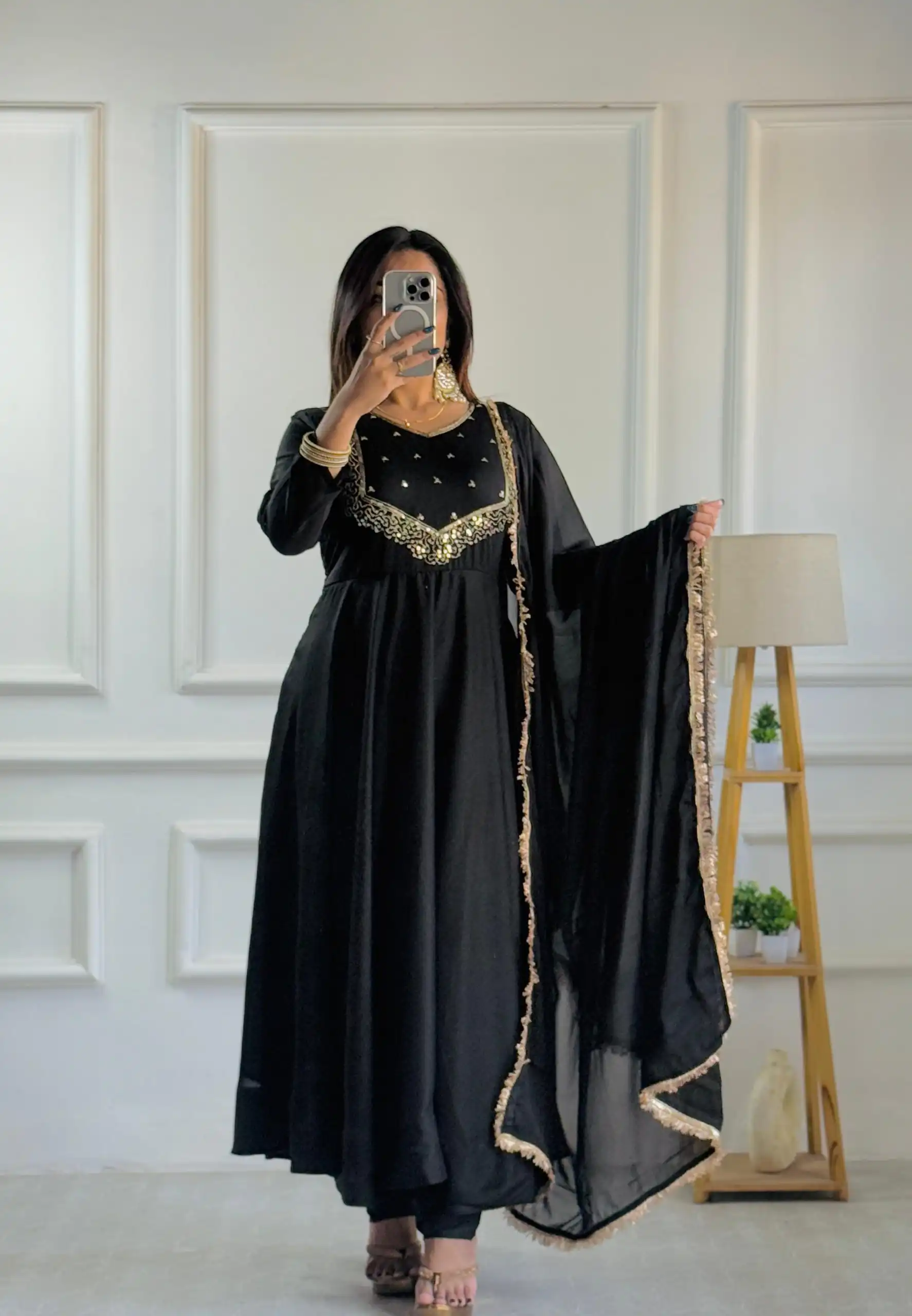 Black Star Georgette Embroidery Lace Work Gown | Gowns, Bollywood Gowns, Creative Gowns, Designer Gowns, Embroidered Gowns, Party Wear Gowns