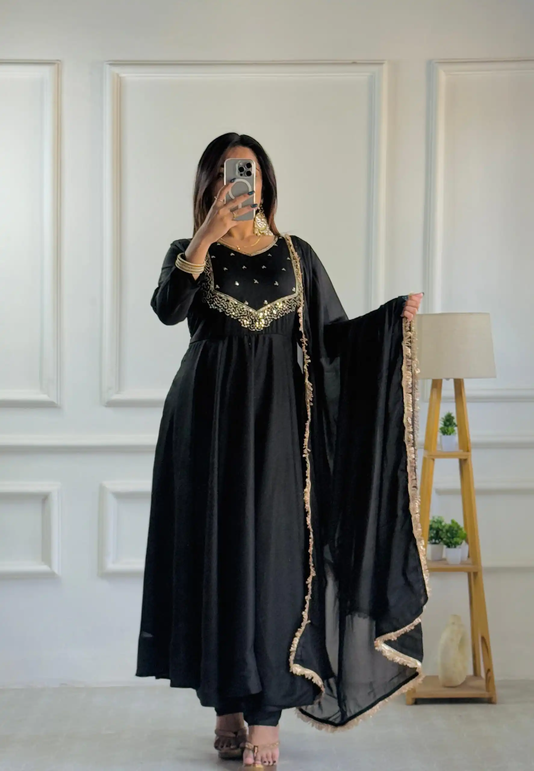 Black Star Georgette Embroidery Work Anarkali Gown | Gowns, Bollywood Gowns, Creative Gowns, Designer Gowns, Embroidered Gowns, Party Wear Gowns