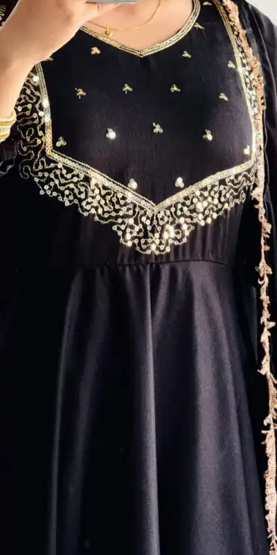 Black Star Georgette Embroidery Work Anarkali Gown | Gowns, Bollywood Gowns, Creative Gowns, Designer Gowns, Embroidered Gowns, Party Wear Gowns