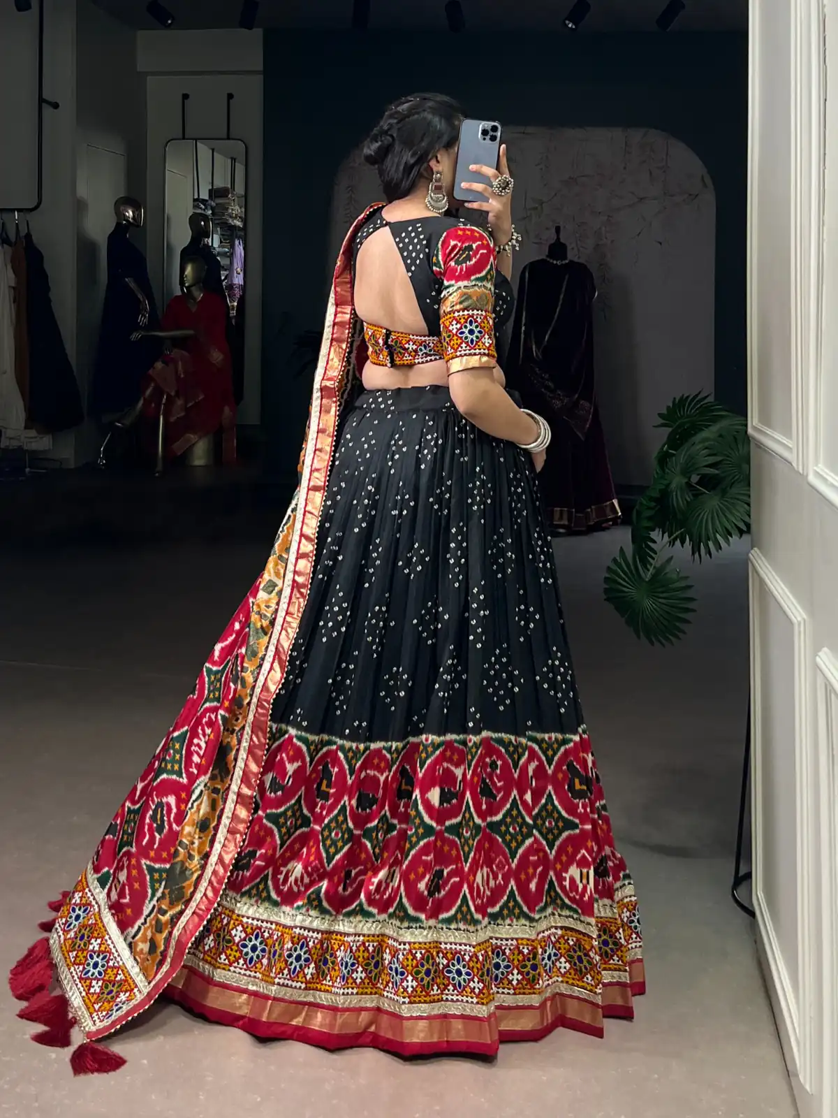 Black Tasar Silk Gamthi Work Lehenga Choli | Lehenga, Bollywood Lehenga, Creative Lehenga, Designer Lehenga, Embroidered Lehenga, Party Wear Lehenga