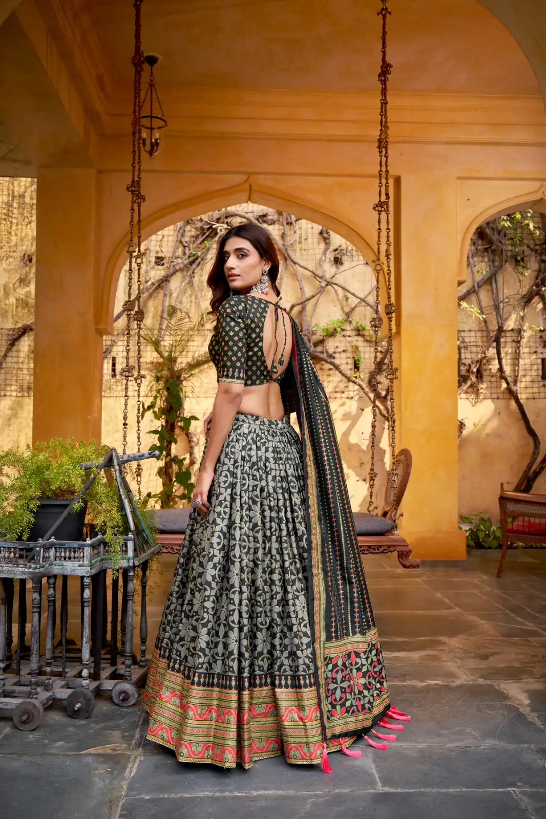 Black Tasar Silk Gotta Patti Lace Work Lehenga Choli | Lehenga, Bollywood Lehenga, Creative Lehenga, Designer Lehenga, Embroidered Lehenga, Party Wear Lehenga