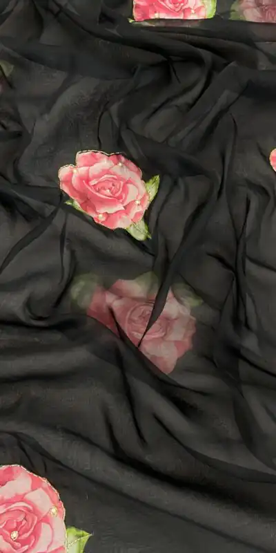 Black TB Organza Digital Print Saree | Sarees, Bollywood Sarees, Creative Sarees, Designer Sarees, Embroidered Sarees, Ethnic Saree, Modern Digital sarees, Party Wear Sarees