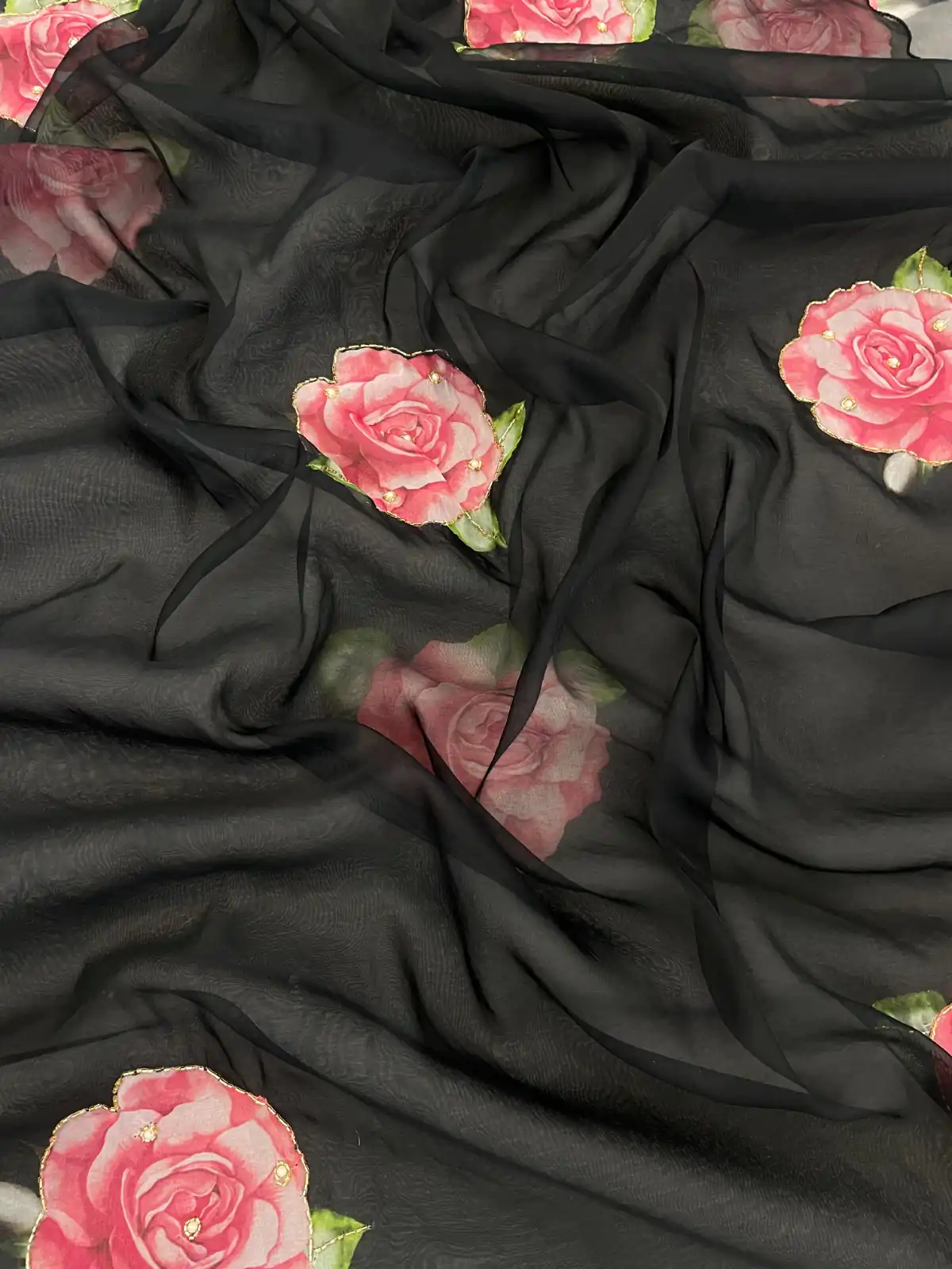 Black TB Organza Digital Print Saree | Sarees, Bollywood Sarees, Creative Sarees, Designer Sarees, Embroidered Sarees, Ethnic Saree, Modern Digital sarees, Party Wear Sarees