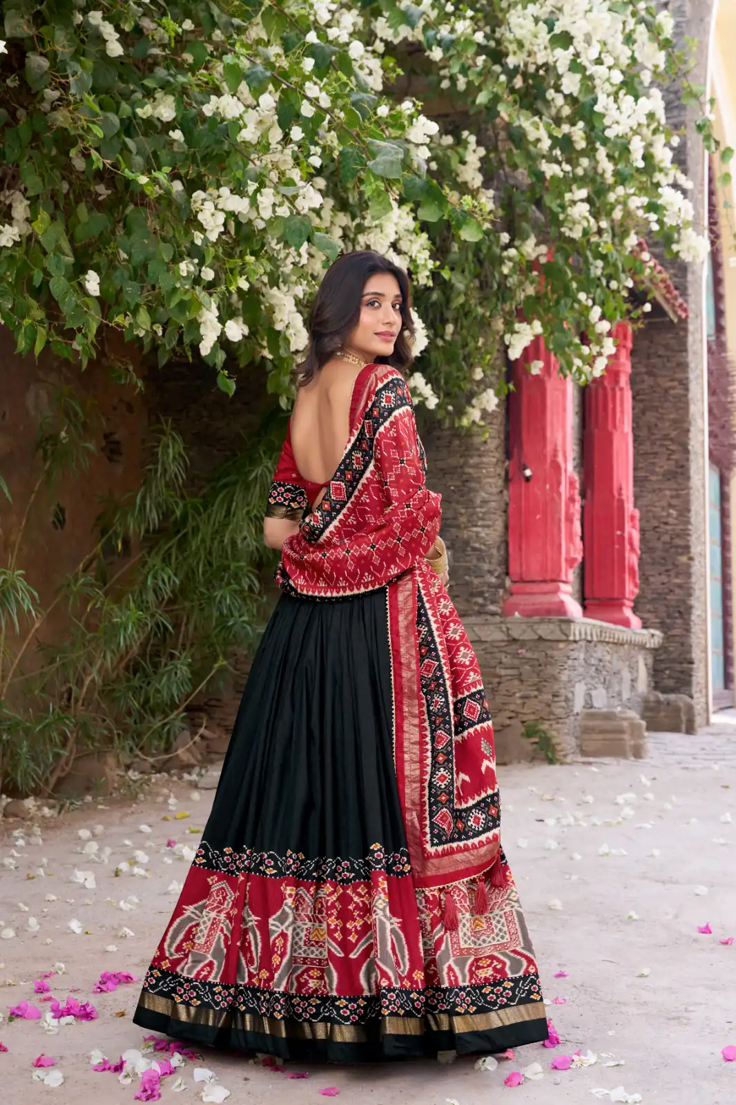 Black Tushar Silk Patola Printed Lehenga Choli | Lehenga, Bollywood Lehenga, Creative Lehenga, Designer Lehenga, Embroidered Lehenga, Party Wear Lehenga
