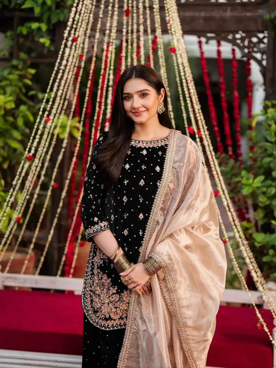 Black Viscose Velvet Thread Sequence Work Salwar Suit | Jump Suits, Tops & Bottoms, Track Suits, Salwar suit, Casual Suits, Creative suits, Designer Suits, Palazzo Suits, Party Wear Suits, Patiala Suits, Straight Suits, Trendy Wear