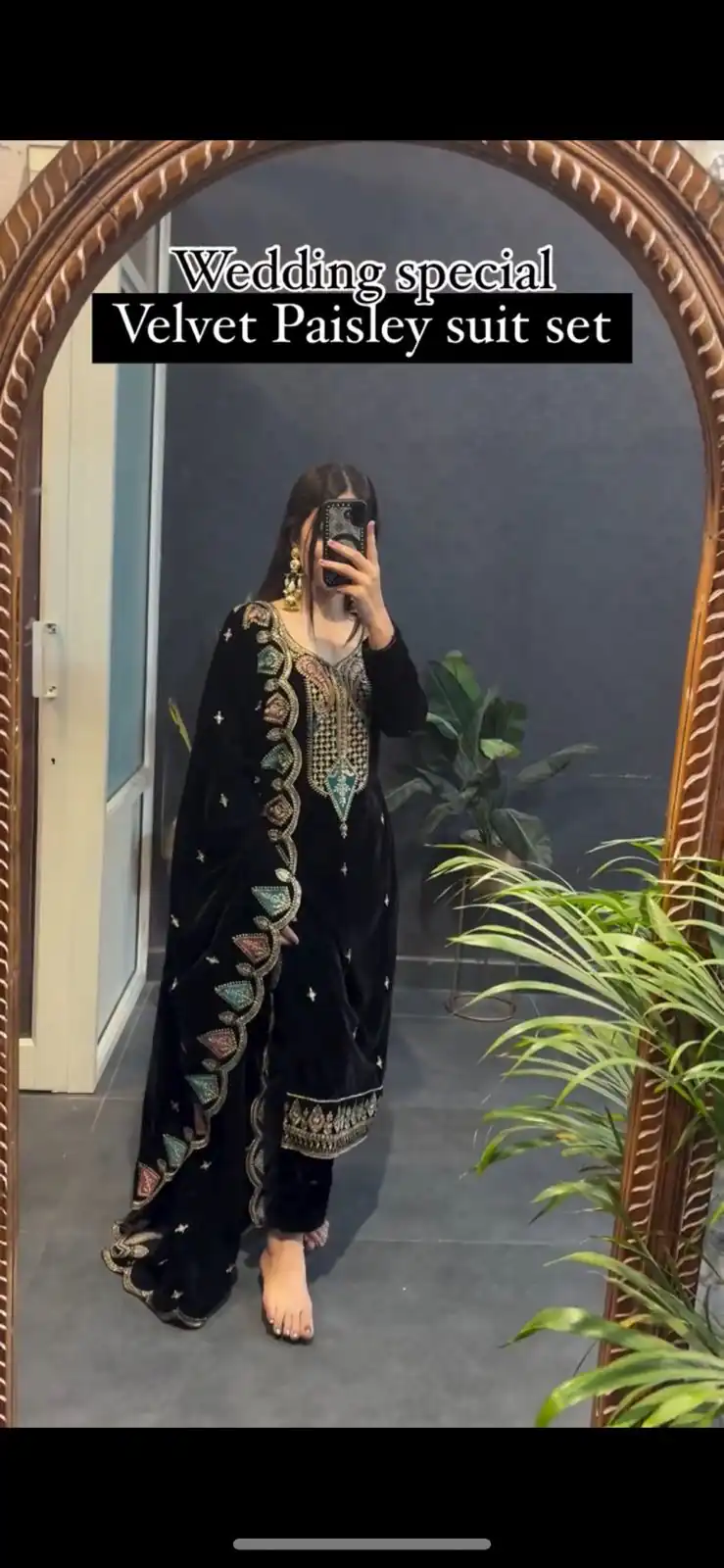 Black Viscose Velvet With Embroidery Work Salwar Suit | Jump Suits, Tops & Bottoms, Track Suits, Salwar suit, Casual Suits, Creative suits, Designer Suits, Palazzo Suits, Party Wear Suits, Patiala Suits, Straight Suits, Trendy Wear