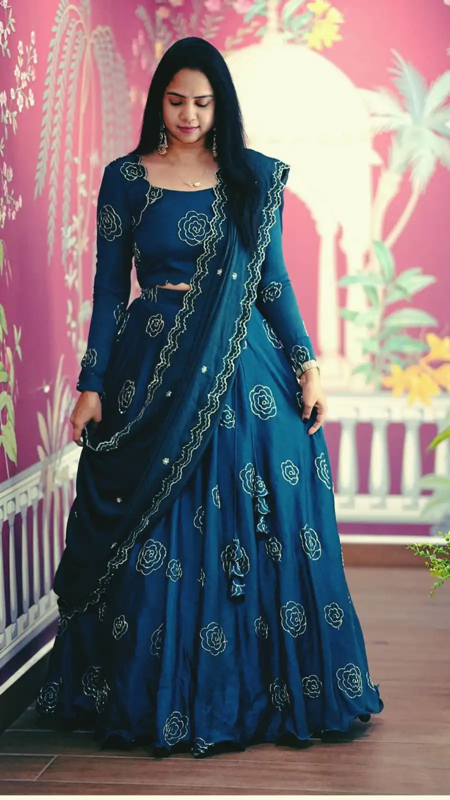Blue Chinon Sequence Work Lehenga Choli | Lehenga, Bollywood Lehenga, Creative Lehenga, Designer Lehenga, Embroidered Lehenga, Party Wear Lehenga