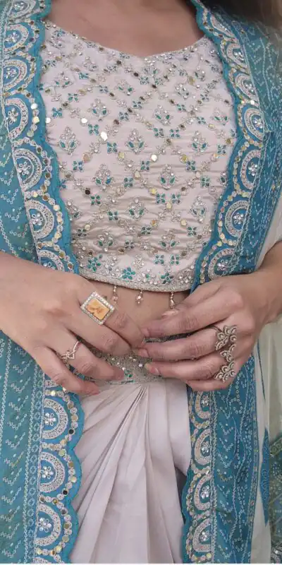 Blue Crap Silk Embroidery Mirror Work Dhoti Suit | Jump Suits, Salwar suit, Casual Suits, Creative suits, Designer Suits, Palazzo Suits, Party Wear Suits, Patiala Suits, Straight Suits
