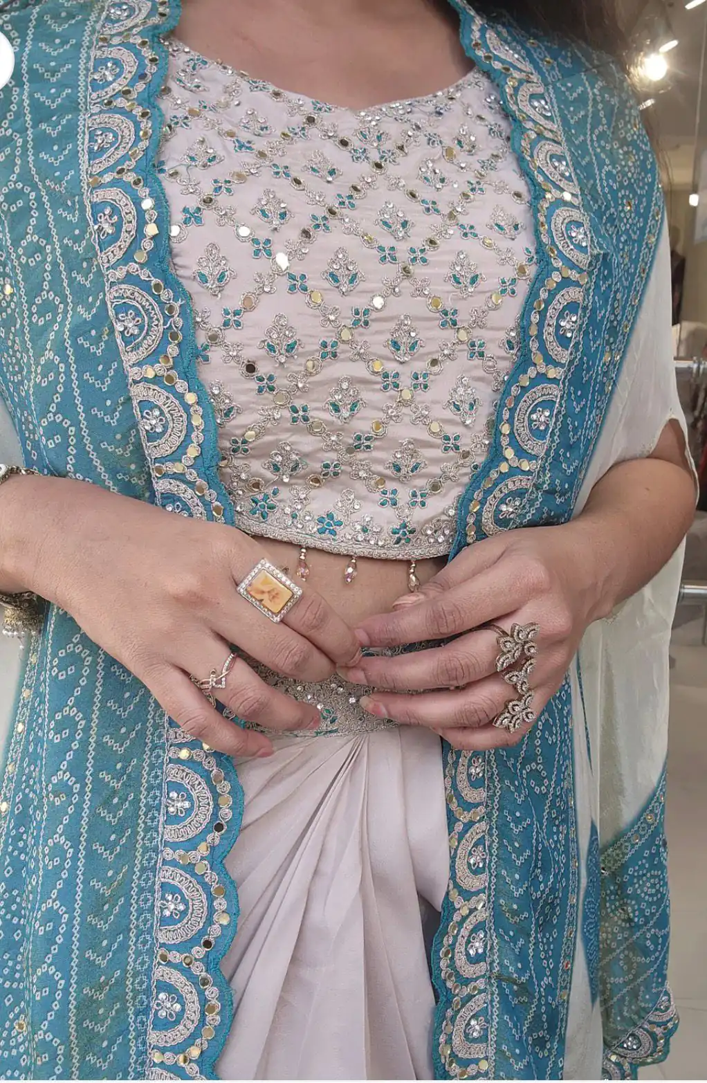 Blue Crap Silk Embroidery Mirror Work Dhoti Suit | Jump Suits, Salwar suit, Casual Suits, Creative suits, Designer Suits, Palazzo Suits, Party Wear Suits, Patiala Suits, Straight Suits