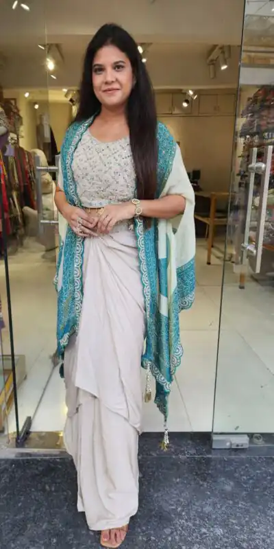 Blue Crap Silk Embroidery Mirror Work Dhoti Suit | Jump Suits, Salwar suit, Casual Suits, Creative suits, Designer Suits, Palazzo Suits, Party Wear Suits, Patiala Suits, Straight Suits