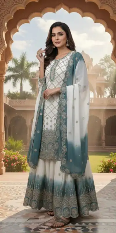 Blue Dual Star Georgette Sequence Work Salwar Suit | Jump Suits, Salwar suit, Casual Suits, Creative suits, Designer Suits, Palazzo Suits, Party Wear Suits, Patiala Suits, Straight Suits