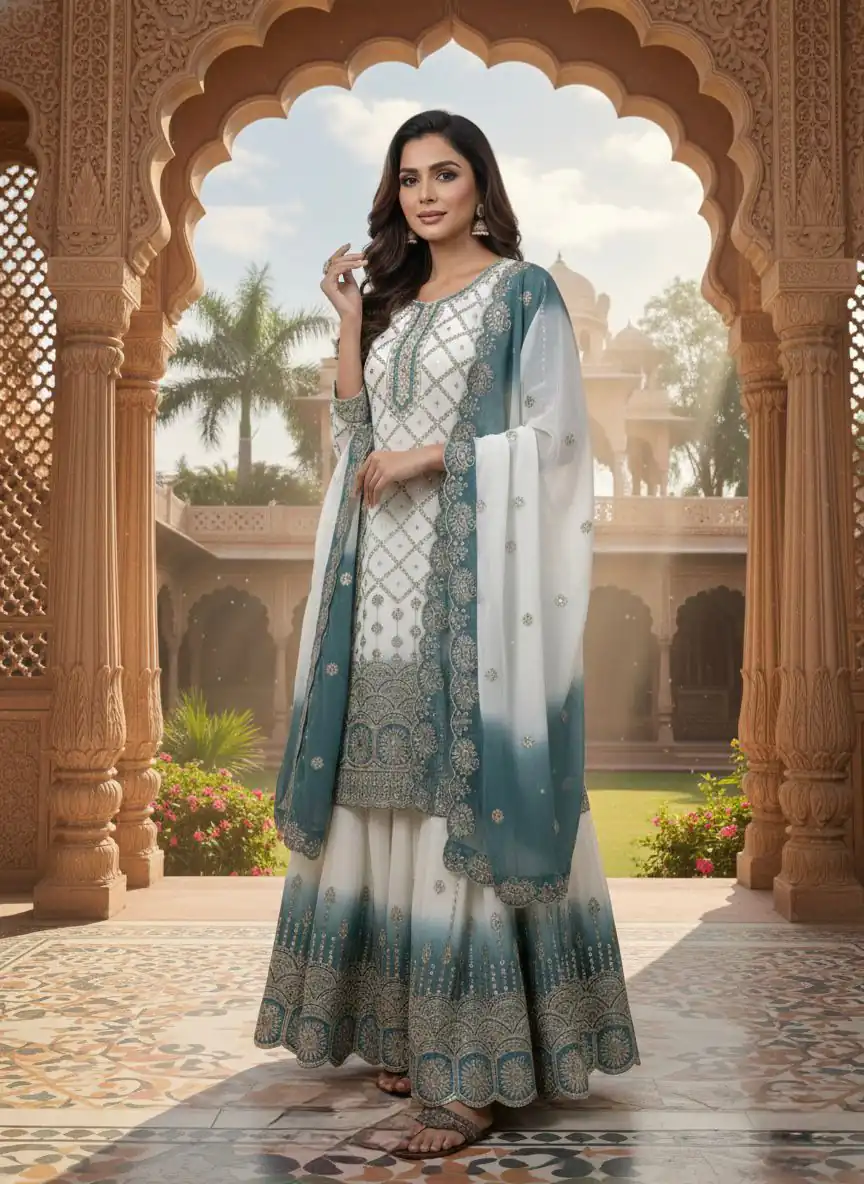 Blue Dual Star Georgette Sequence Work Salwar Suit | Jump Suits, Salwar suit, Casual Suits, Creative suits, Designer Suits, Palazzo Suits, Party Wear Suits, Patiala Suits, Straight Suits