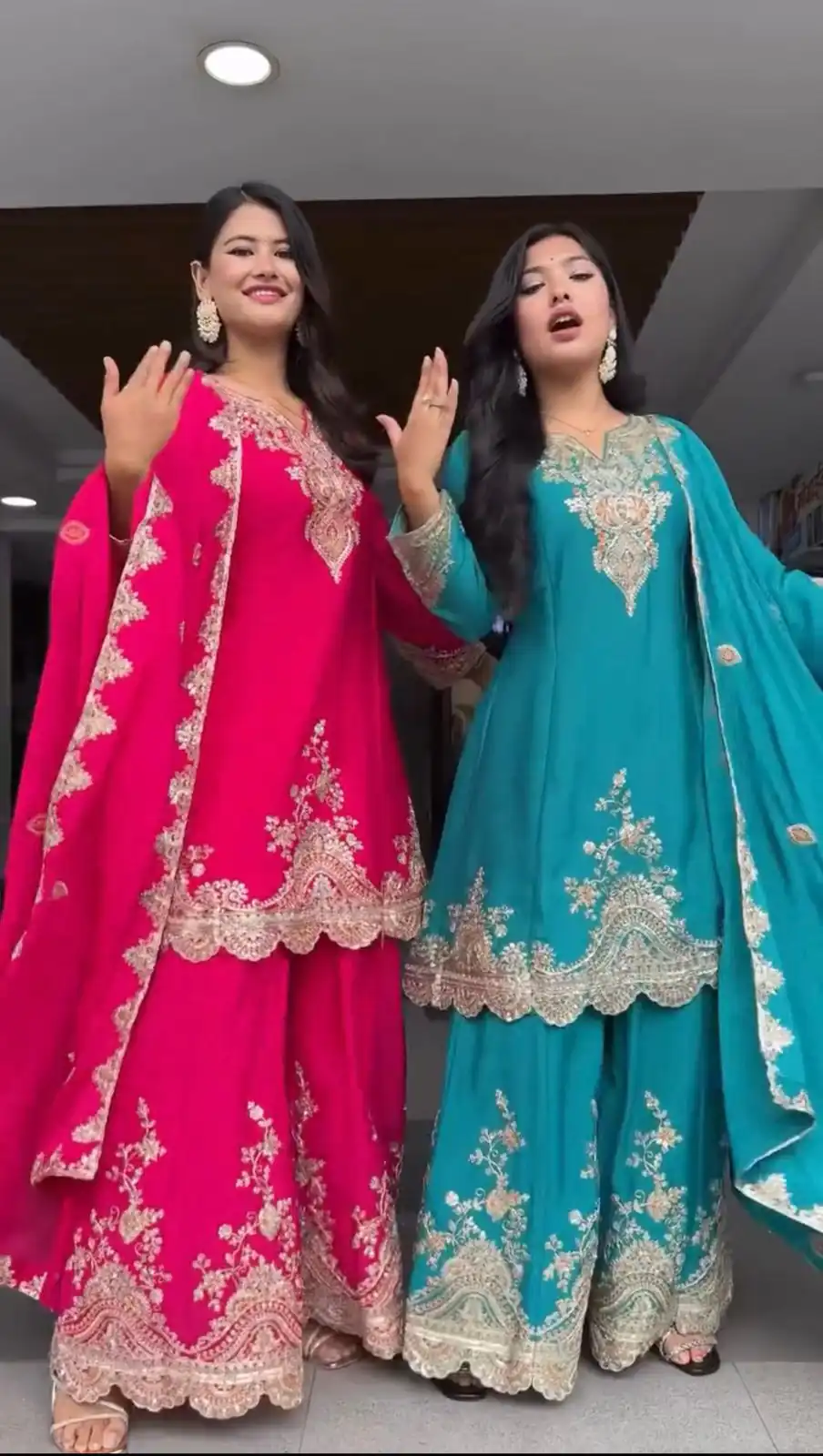 Blue Faux Georgette Thread Work Salwar Suit | Jump Suits, Salwar suit, Casual Suits, Creative suits, Designer Suits, Palazzo Suits, Party Wear Suits, Patiala Suits, Straight Suits
