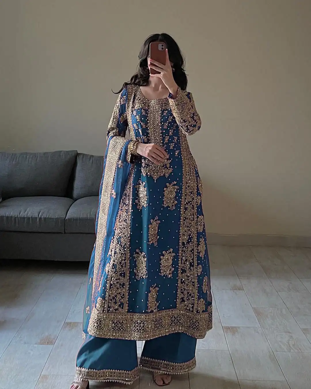 Blue Faux Sequence Pearl Work Georgette Salwar Suit | Jump Suits, Salwar suit, Casual Suits, Creative suits, Designer Suits, Palazzo Suits, Party Wear Suits, Patiala Suits, Straight Suits