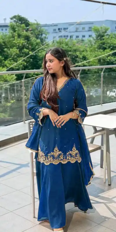 Blue Fox Georgette Lace Embroidery Work Salwar Suit | Jump Suits, Salwar suit, Casual Suits, Creative suits, Designer Suits, Palazzo Suits, Party Wear Suits, Patiala Suits, Straight Suits