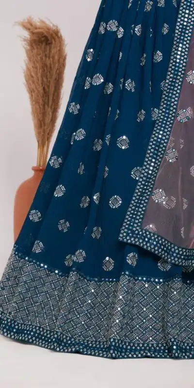Blue Georgette Embroidery Sequins Lehenga Choli | Lehenga, Bollywood Lehenga, Creative Lehenga, Designer Lehenga, Embroidered Lehenga, Party Wear Lehenga