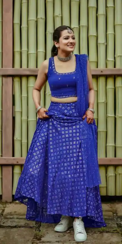 Blue Georgette Embroidery Work Lehenga Choli | Lehenga, Bollywood Lehenga, Creative Lehenga, Designer Lehenga, Embroidered Lehenga, Party Wear Lehenga