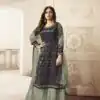 Blue Georgette Jacquard Diamond Sharara Suit | Jump Suits, Salwar suit, Casual Suits, Creative suits, Designer Suits, Palazzo Suits, Party Wear Suits, Patiala Suits, Straight Suits