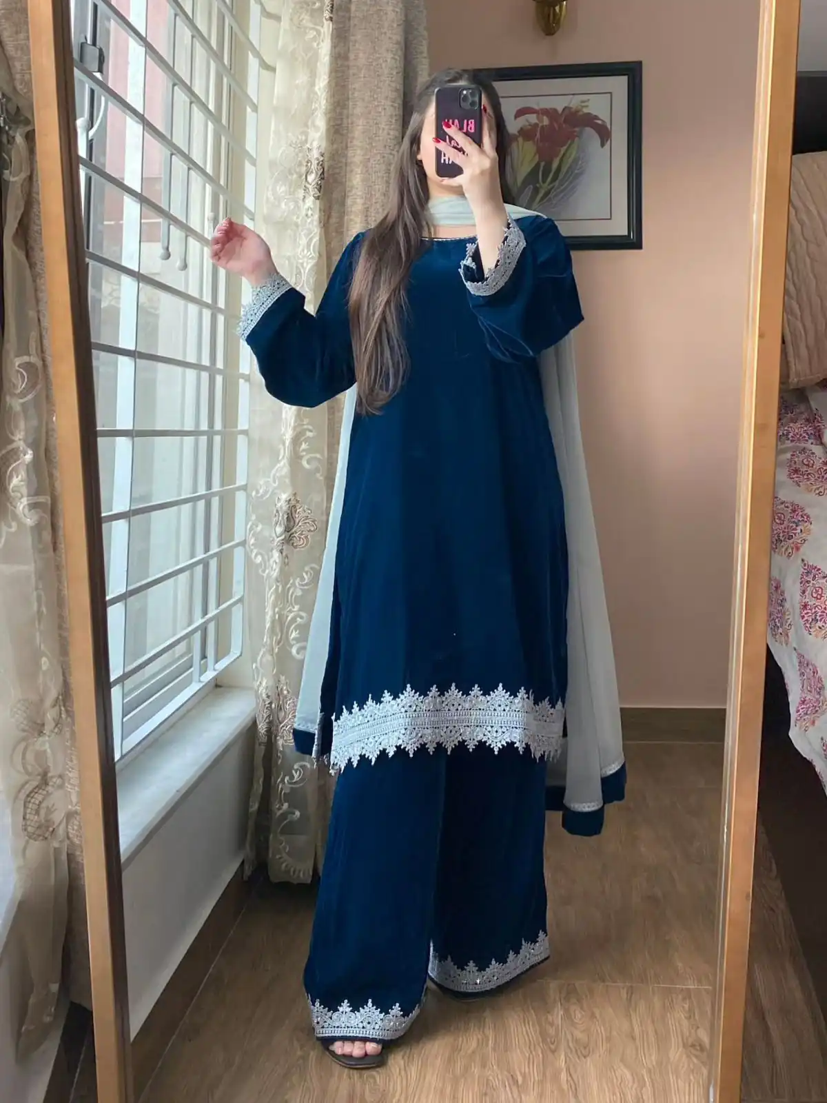 Blue Georgette Lace Embroidery Work Salwar Suit | Jump Suits, Salwar suit, Casual Suits, Creative suits, Designer Suits, Palazzo Suits, Party Wear Suits, Patiala Suits, Straight Suits