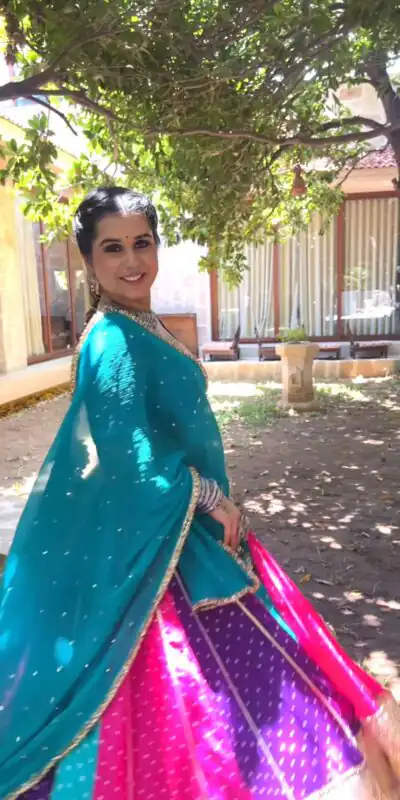 Blue Georgette Mirror Lace Khadi Print Lehenga Choli | Lehenga, Bollywood Lehenga, Creative Lehenga, Designer Lehenga, Embroidered Lehenga, Party Wear Lehenga