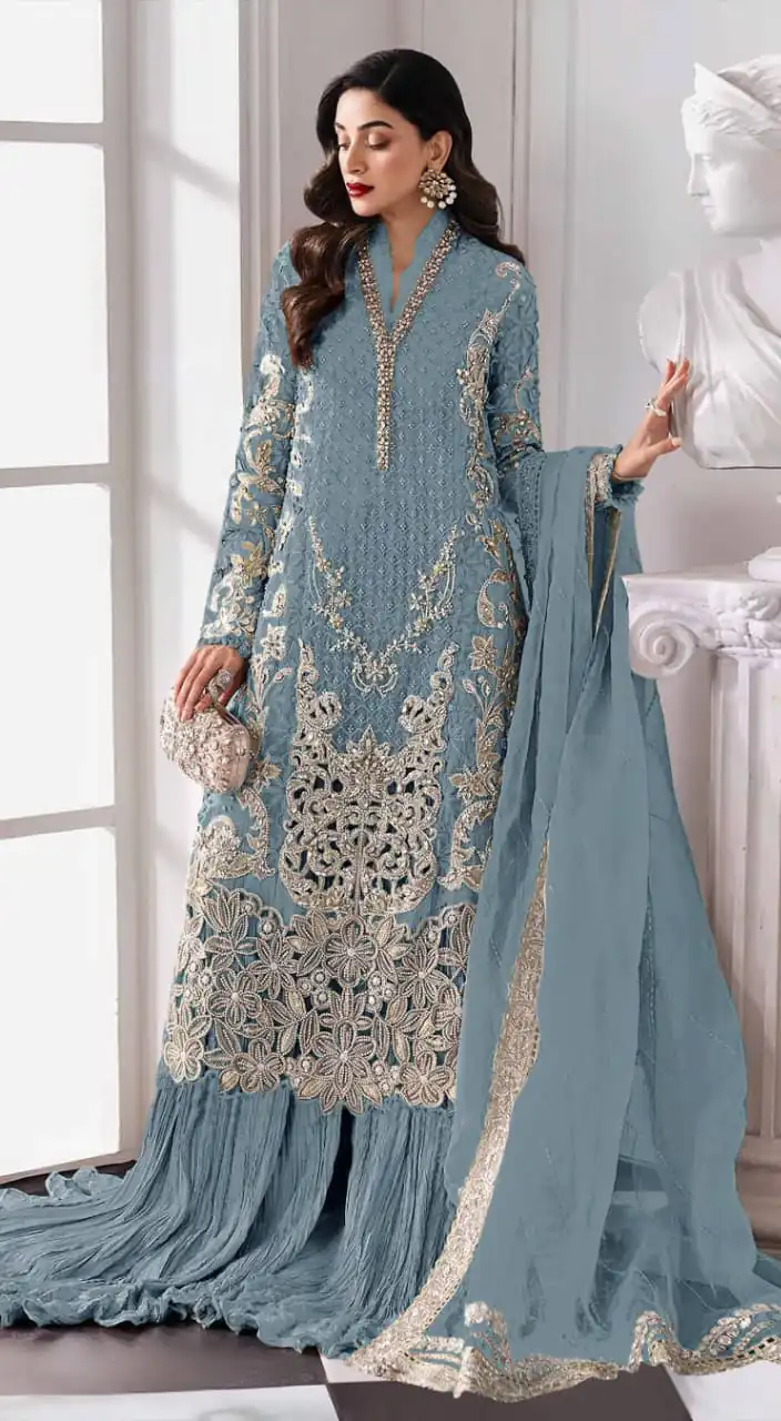 Blue Georgette Sequence Khatli Work Salwar Suit | Jump Suits, Salwar suit, Casual Suits, Creative suits, Designer Suits, Palazzo Suits, Party Wear Suits, Patiala Suits, Straight Suits