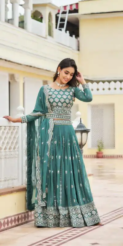 Blue Georgette Sequence Work Lehenga Choli | Lehenga, Bollywood Lehenga, Creative Lehenga, Designer Lehenga, Embroidered Lehenga, Party Wear Lehenga