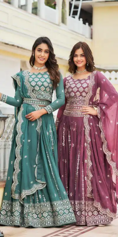 Blue Georgette Sequence Work Lehenga Choli | Lehenga, Bollywood Lehenga, Creative Lehenga, Designer Lehenga, Embroidered Lehenga, Party Wear Lehenga