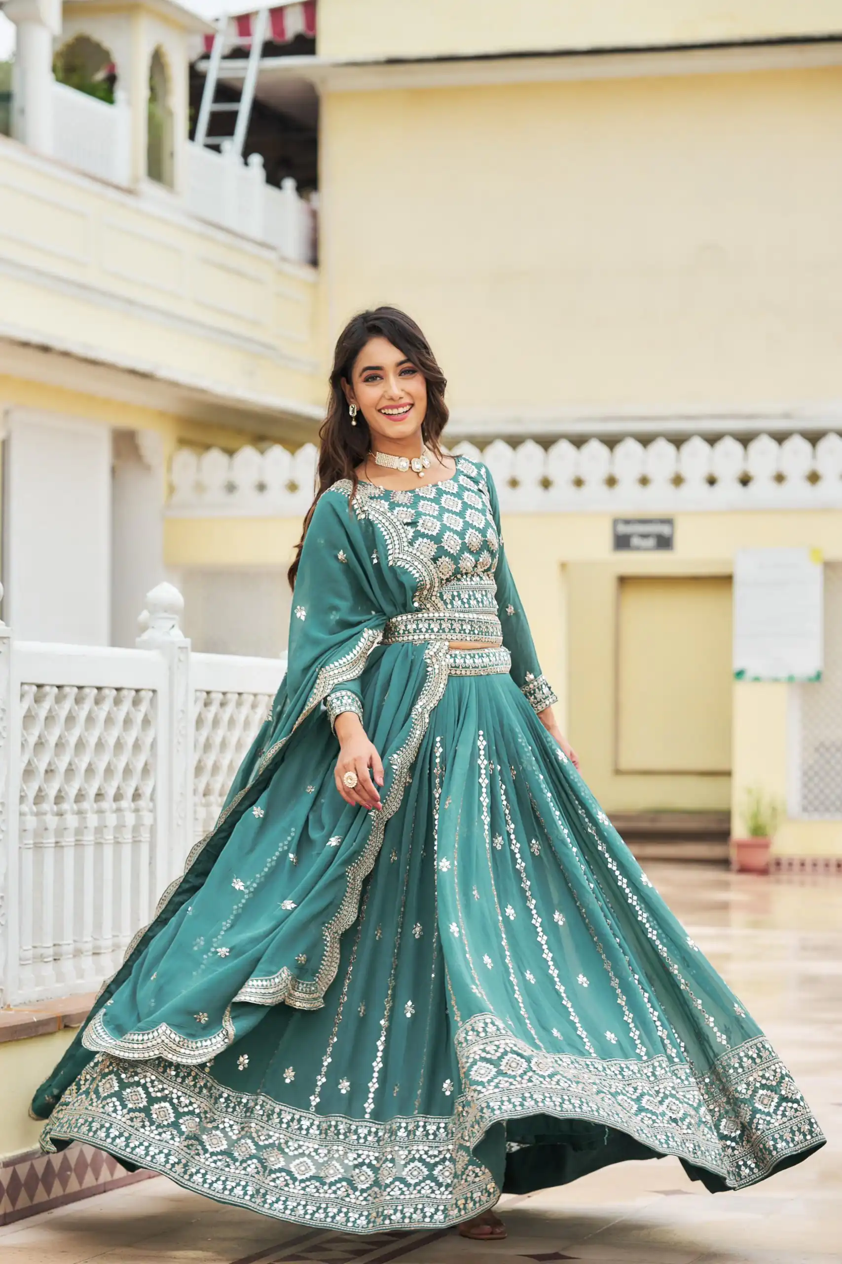 Blue Georgette Sequence Work Lehenga Choli | Lehenga, Bollywood Lehenga, Creative Lehenga, Designer Lehenga, Embroidered Lehenga, Party Wear Lehenga
