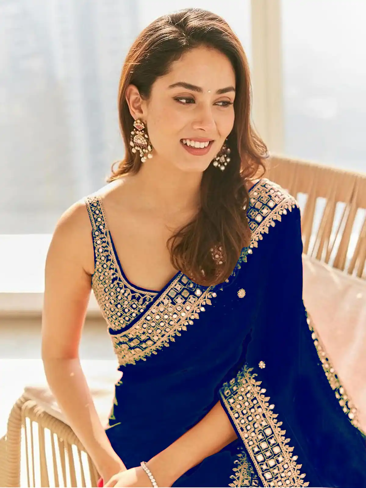 Blue Georgette Thread Sequence Work Saree | Sarees, Bollywood Sarees, Creative Sarees, Designer Sarees, Embroidered Sarees, Ethnic Saree, Modern Digital sarees, Party Wear Sarees