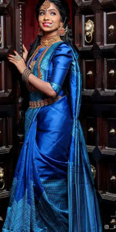 Blue Lichi Silk Lace Border Work Saree | Sarees, Bollywood Sarees, Creative Sarees, Designer Sarees, Embroidered Sarees, Ethnic Saree, Modern Digital sarees, Party Wear Sarees