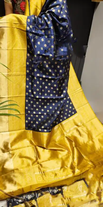 Blue Litchi Silk Pallu & Jacquard Work Saree | Sarees, Bollywood Sarees, Creative Sarees, Designer Sarees, Embroidered Sarees, Ethnic Saree, Modern Digital sarees, Party Wear Sarees