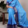 Blue Marsh Mello Zari Work Saree | Sarees, Bollywood Sarees, Creative Sarees, Designer Sarees, Embroidered Sarees, Ethnic Saree, Modern Digital sarees, Party Wear Sarees