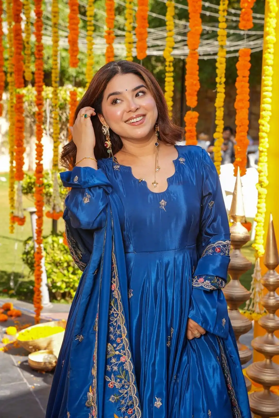 Blue Natural Crap Silk Embroidery Work Anarkali Suit | Anarkali Suits, Bollywood Anarkali, Creative-Anarkali, Designer Anarkali, Embroidered Anarkali, Party Wear Anarkali
