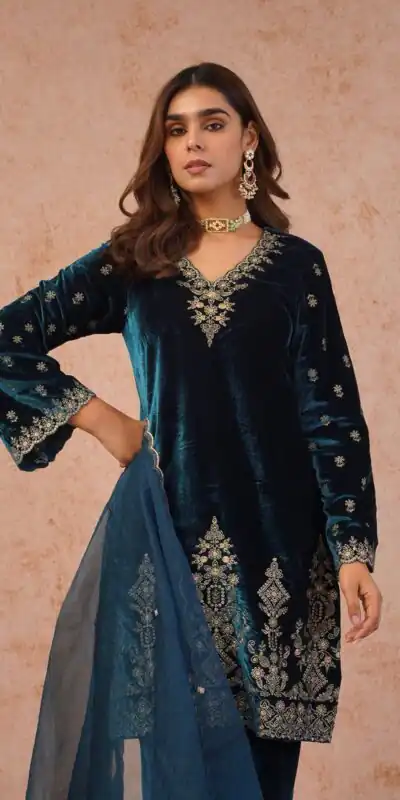 Blue Organza Embroidery Work Salwar Suit | Jump Suits, Salwar suit, Casual Suits, Creative suits, Designer Suits, Palazzo Suits, Party Wear Suits, Patiala Suits, Straight Suits