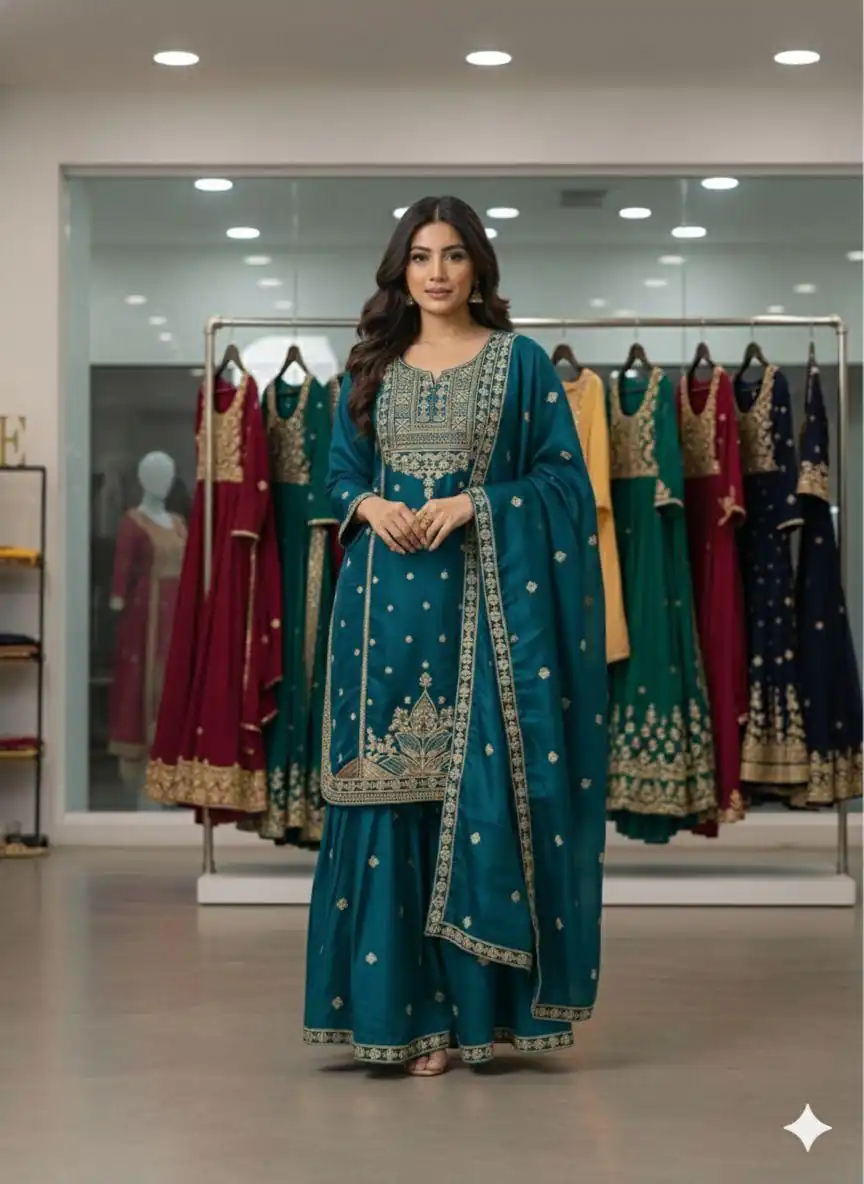Blue Organza Sequence Work Salwar Suit | Jump Suits, Salwar suit, Casual Suits, Creative suits, Designer Suits, Palazzo Suits, Party Wear Suits, Patiala Suits, Straight Suits