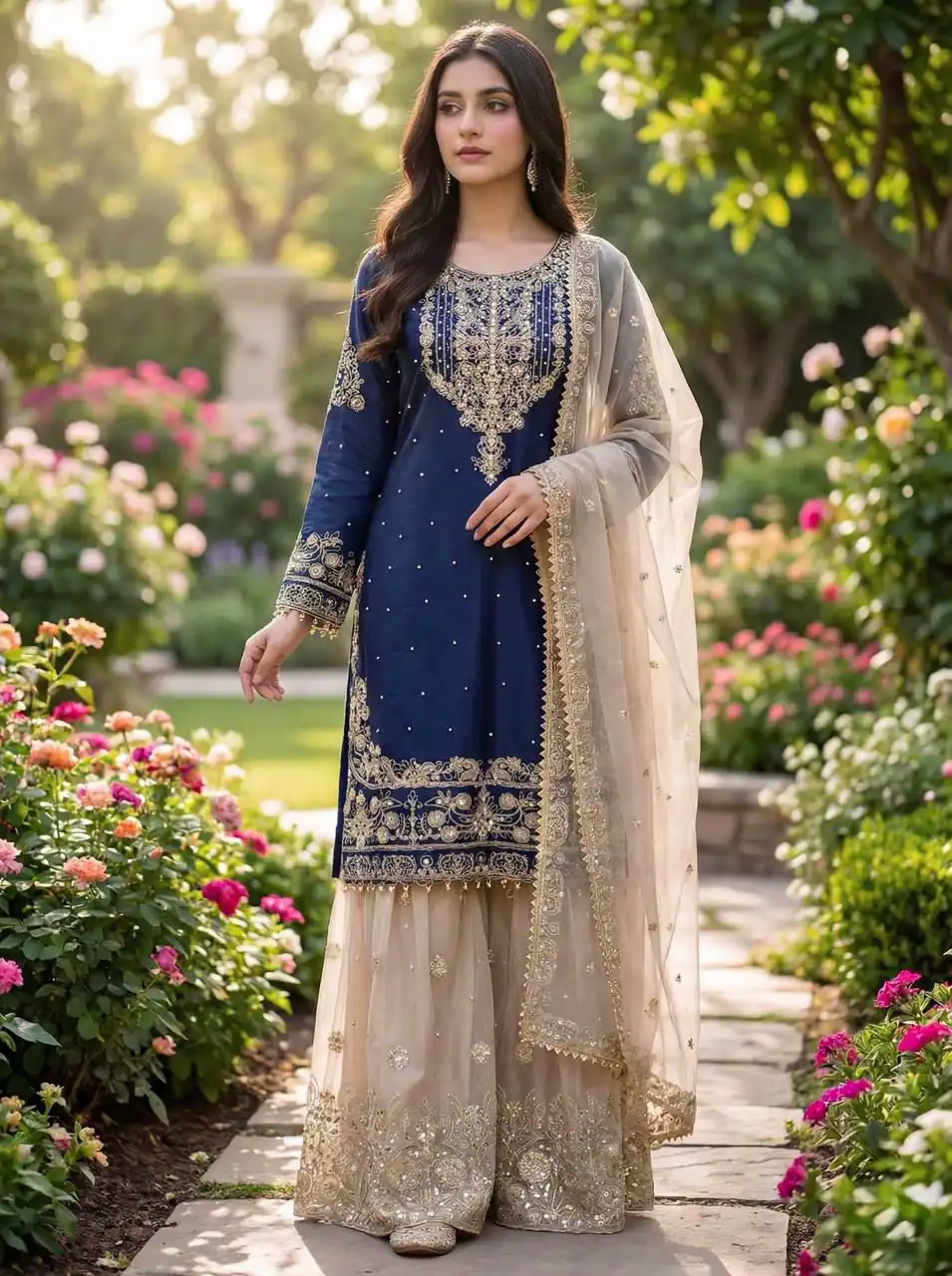 Blue Organza Silk Embroidery Lace Work Salwar Suit | Jump Suits, Salwar suit, Casual Suits, Creative suits, Designer Suits, Palazzo Suits, Party Wear Suits, Patiala Suits, Straight Suits
