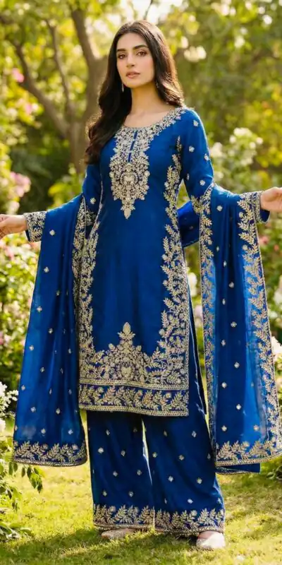 Blue Organza Silk With Sequence Work Salwar Suit | Jump Suits, Salwar suit, Casual Suits, Creative suits, Designer Suits, Palazzo Suits, Party Wear Suits, Patiala Suits, Straight Suits